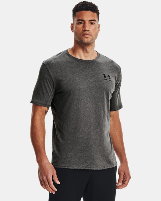 Men's UA Sportstyle Left Chest Short Sleeve Shirt, Gray, pdpMainDesktop image number 1